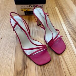Vintage Y2K Karen Scott Meagan Fuchsia Leather Pink Strap Heels